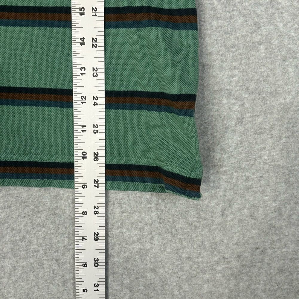 Fat Face Polo Shirt Mens Size Large Green Stripe Cotton Collared Casual Golf Top - Picture 6 of 7